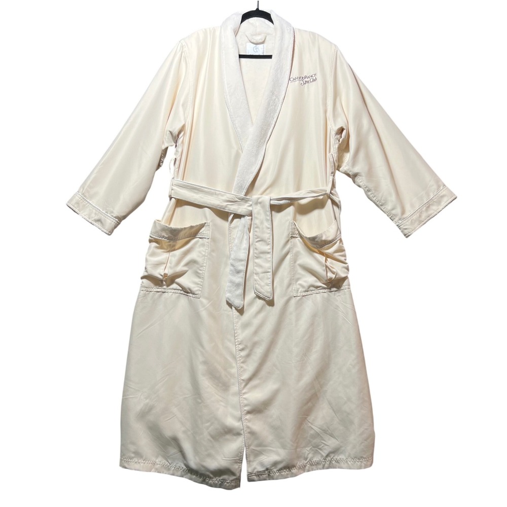 Chadsworth & Haig Canyon Ranch Spa Club Robe Ivory Microfiber Terry Lined Large